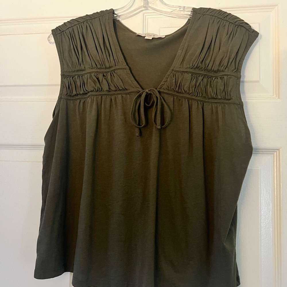 Olive Green Sleeveless Top